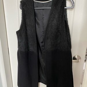 Elegant Black Faux Fur Women's Vest